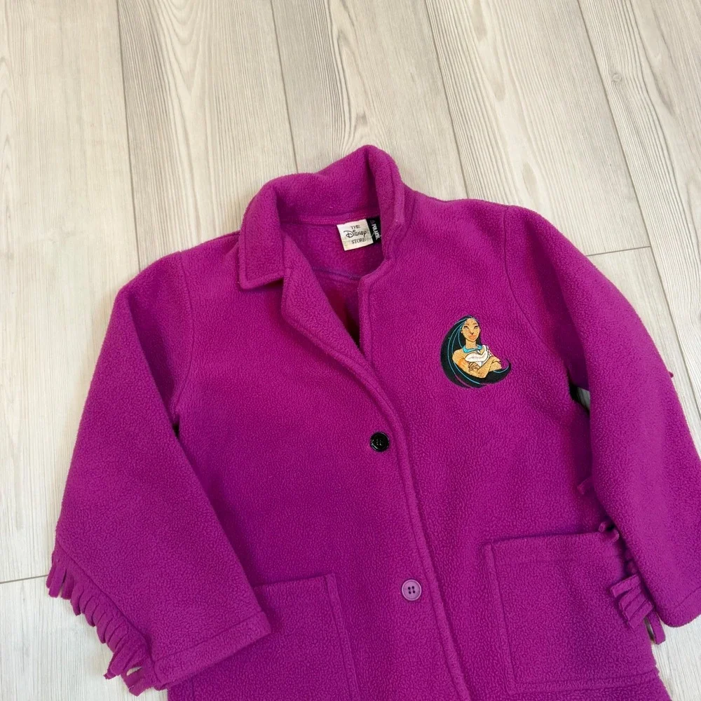 Disney Store Polartec Pocahontas Fleece Jacket Magenta Purple Fringe Kids